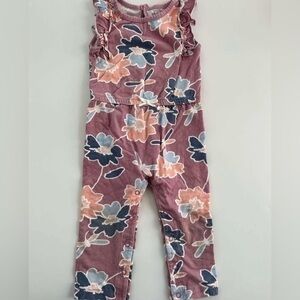 Carter's Pink and Blue Floral Jumpsuit